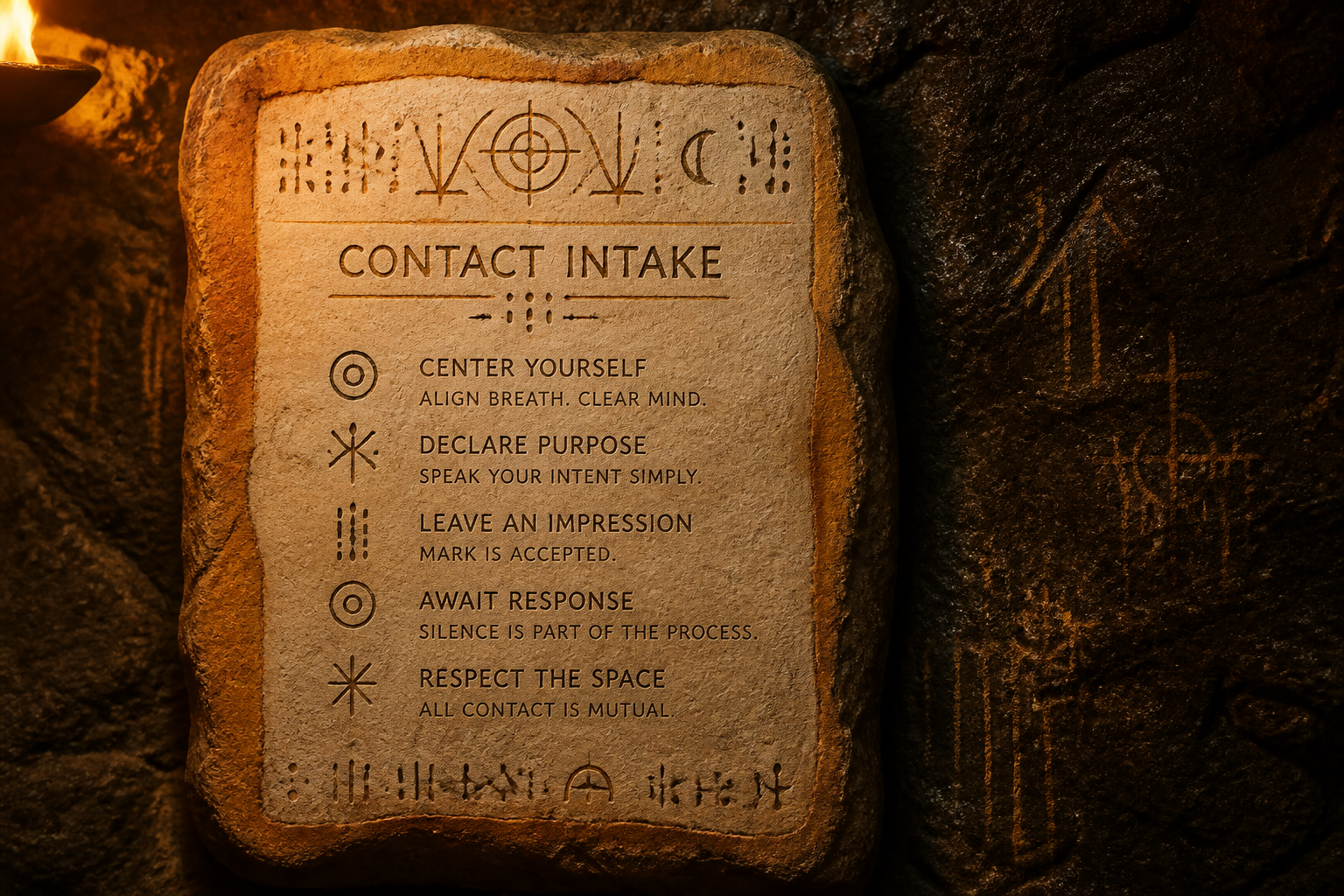Contact intake panel on mineral stone surface